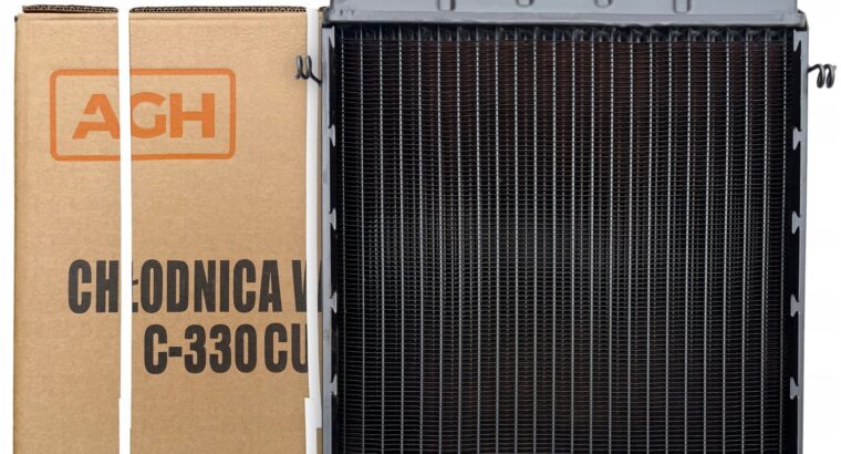 CHŁODNICA WODY CIECZY URSUS C 330 C 328 MIEDZIANA 4-RO RZĘDOWA KOREK KRANIK