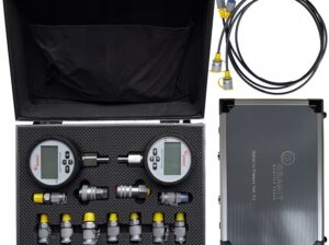 NIEMIECKI ZESTAW POMPIAROWY HYDRAULIKI 2 MANOMATRY CYFROWE ZŁĄCZKI WALIZKA