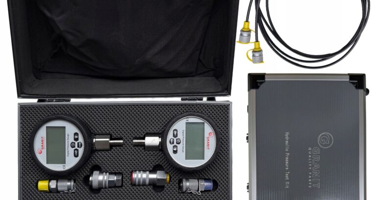 NIEMIECKI ZESTAW POMPIAROWY HYDRAULIKI 2 MANOMATRY CYFROWE ZŁĄCZKI WALIZKA