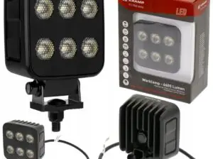 MOCNA LAMPA ROBOCZA LED KWADRATOWA 60W 6600LM 12/24V ŚWIATŁO ROZPROSZONE